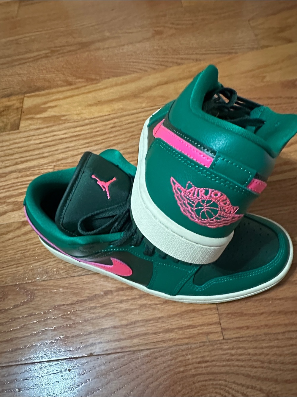 Jordan women’s Mid-Top Sneakers in Teal and Pink